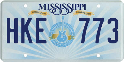 MS license plate HKE773
