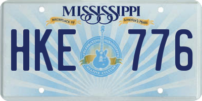 MS license plate HKE776