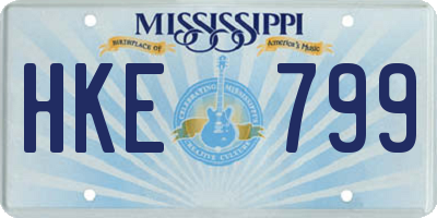 MS license plate HKE799