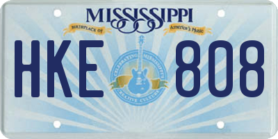 MS license plate HKE808