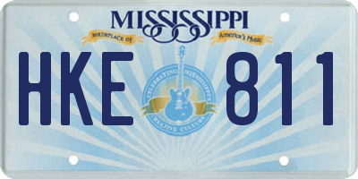 MS license plate HKE811