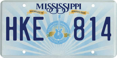 MS license plate HKE814