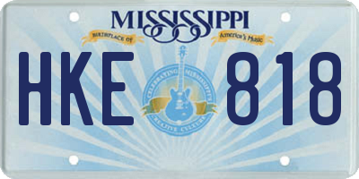 MS license plate HKE818