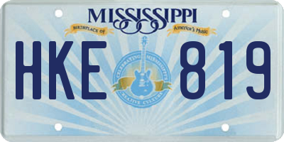 MS license plate HKE819