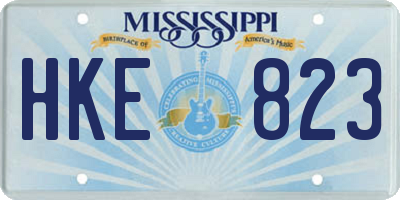 MS license plate HKE823