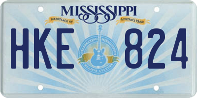 MS license plate HKE824