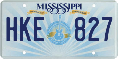 MS license plate HKE827
