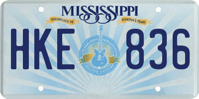 MS license plate HKE836