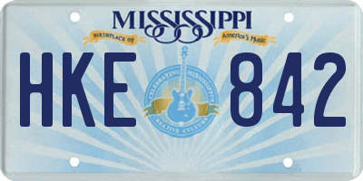 MS license plate HKE842