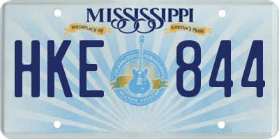 MS license plate HKE844
