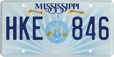 MS license plate HKE846