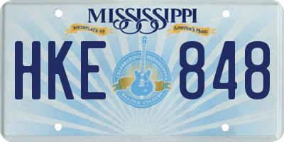 MS license plate HKE848