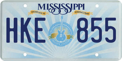 MS license plate HKE855