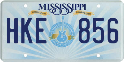 MS license plate HKE856