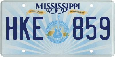 MS license plate HKE859