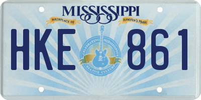 MS license plate HKE861