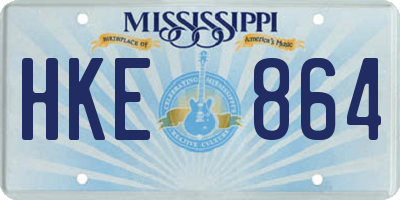 MS license plate HKE864