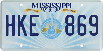 MS license plate HKE869