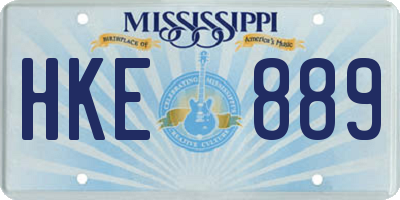 MS license plate HKE889
