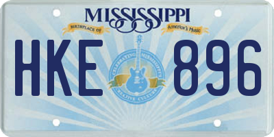 MS license plate HKE896