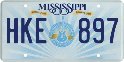 MS license plate HKE897