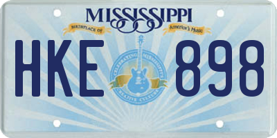 MS license plate HKE898