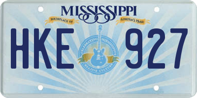 MS license plate HKE927