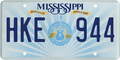 MS license plate HKE944