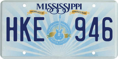 MS license plate HKE946