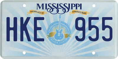MS license plate HKE955