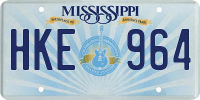 MS license plate HKE964