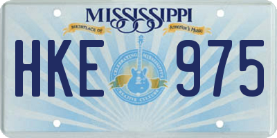 MS license plate HKE975