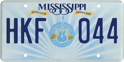 MS license plate HKF044