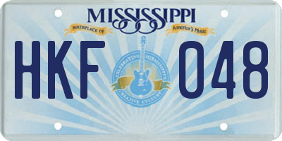 MS license plate HKF048