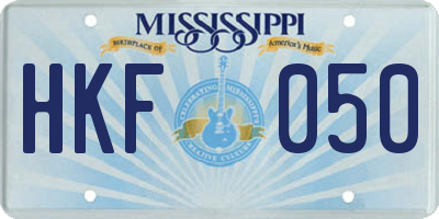 MS license plate HKF050