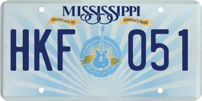 MS license plate HKF051