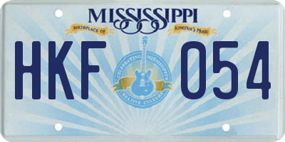 MS license plate HKF054