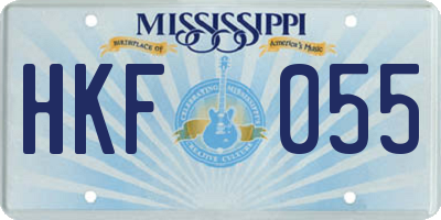 MS license plate HKF055