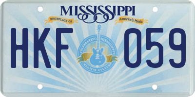 MS license plate HKF059