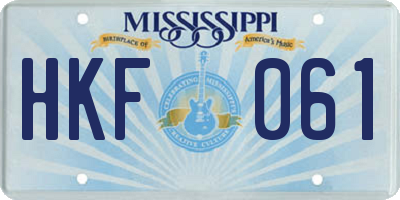 MS license plate HKF061