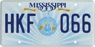 MS license plate HKF066