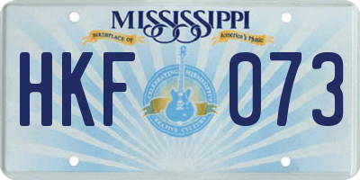 MS license plate HKF073
