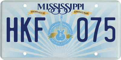 MS license plate HKF075