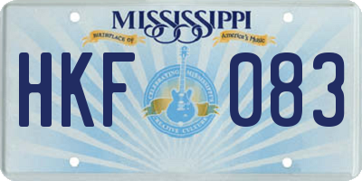 MS license plate HKF083
