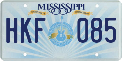 MS license plate HKF085