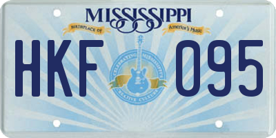 MS license plate HKF095