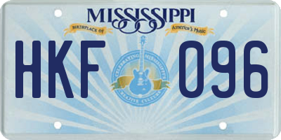 MS license plate HKF096