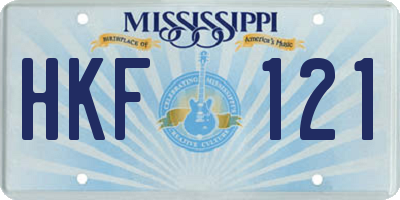 MS license plate HKF121
