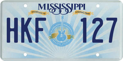 MS license plate HKF127