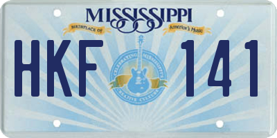 MS license plate HKF141